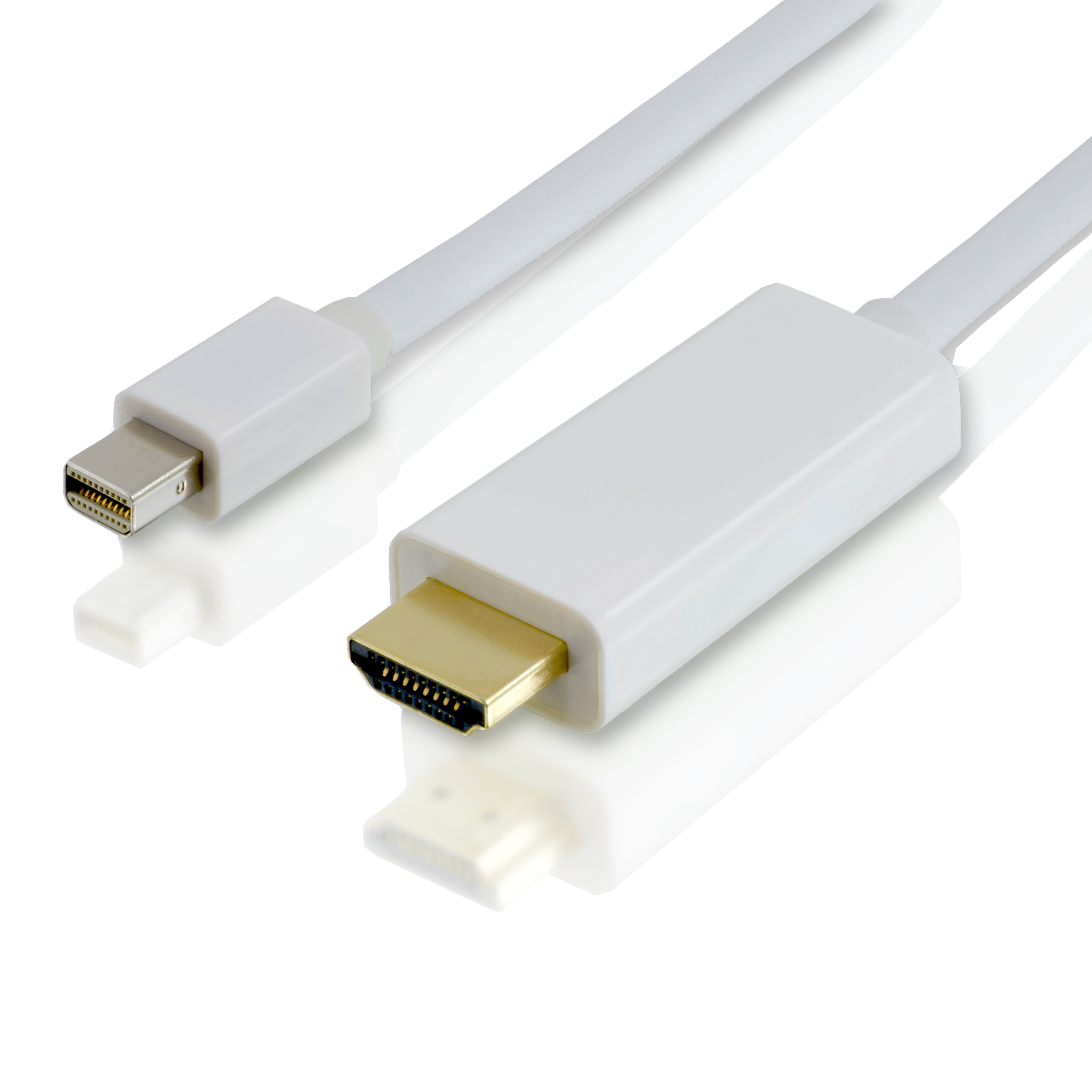 2.0 MiniDisplayPort HDMI Kabel, 1,8m weiß Kabel, CSL / HDMI