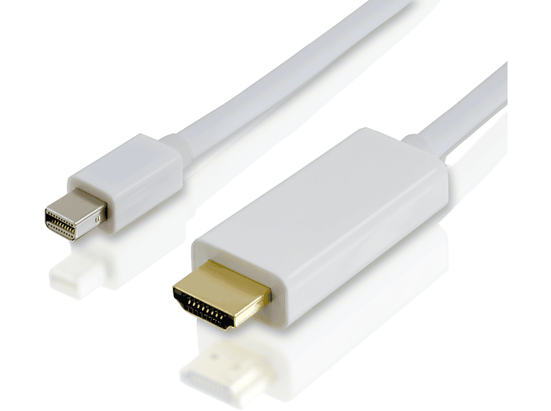 CSL MiniDisplayPort / HDMI 2.0 Kabel, 1,8m HDMI Kabel, weiß