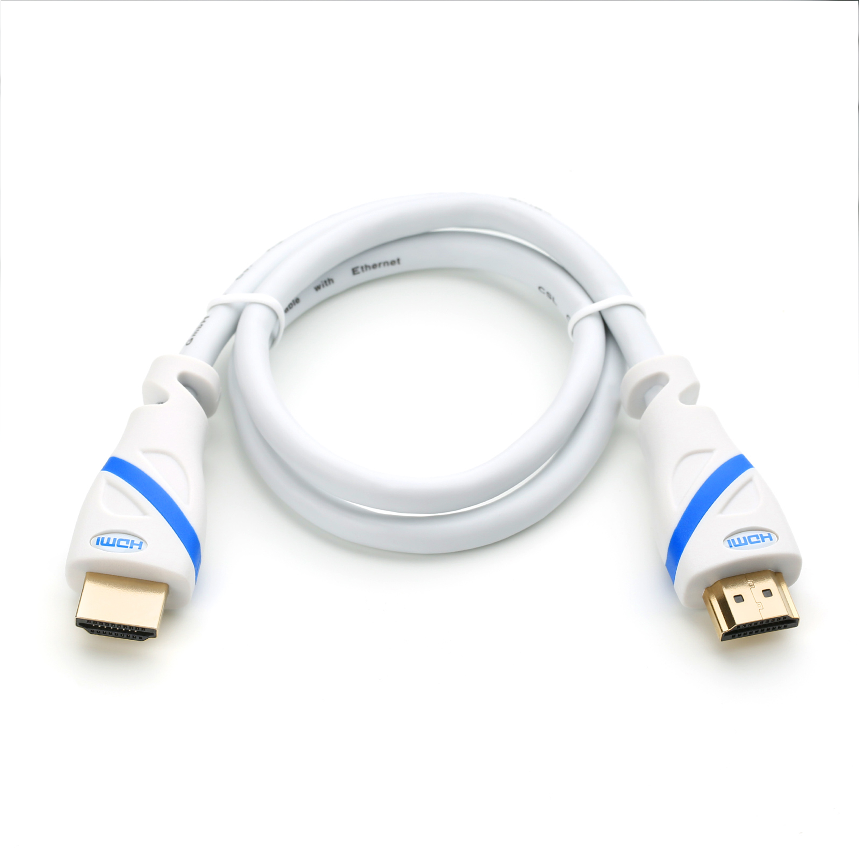 CSL HDMI 2.0 Kabel, 0,5m HDMI Kabel, weiß/blau