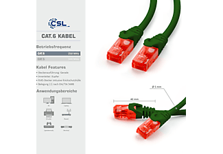 CSL 20m Patchkabel, Cat6 LAN Kabel, grün