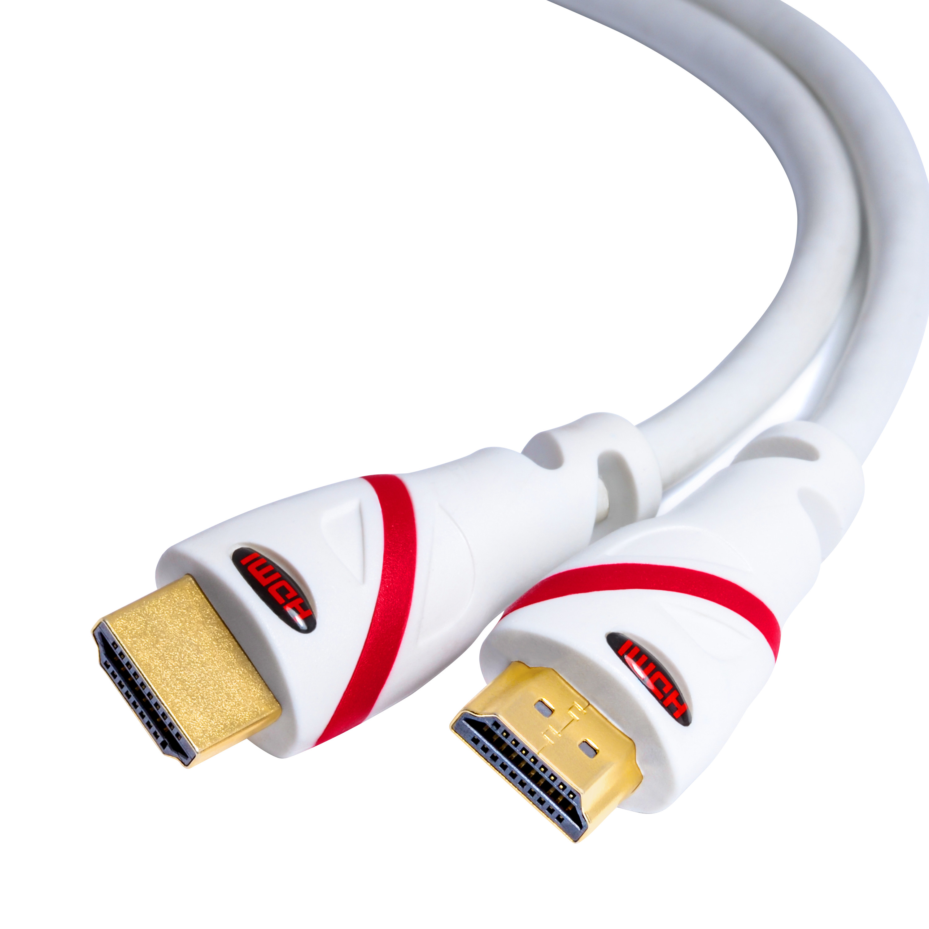 CSL HDMI Kabel, weiß/rot Kabel, HDMI 2.0 1,5m