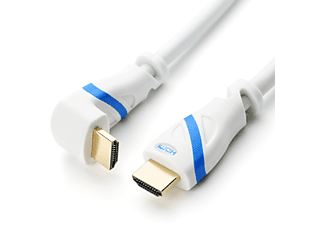Rechtzetten Ambacht salaris CSL HDMI 2.0 Kabel, gewinkelt, 1,5m HDMI Kabel, weiß/blau | MediaMarkt