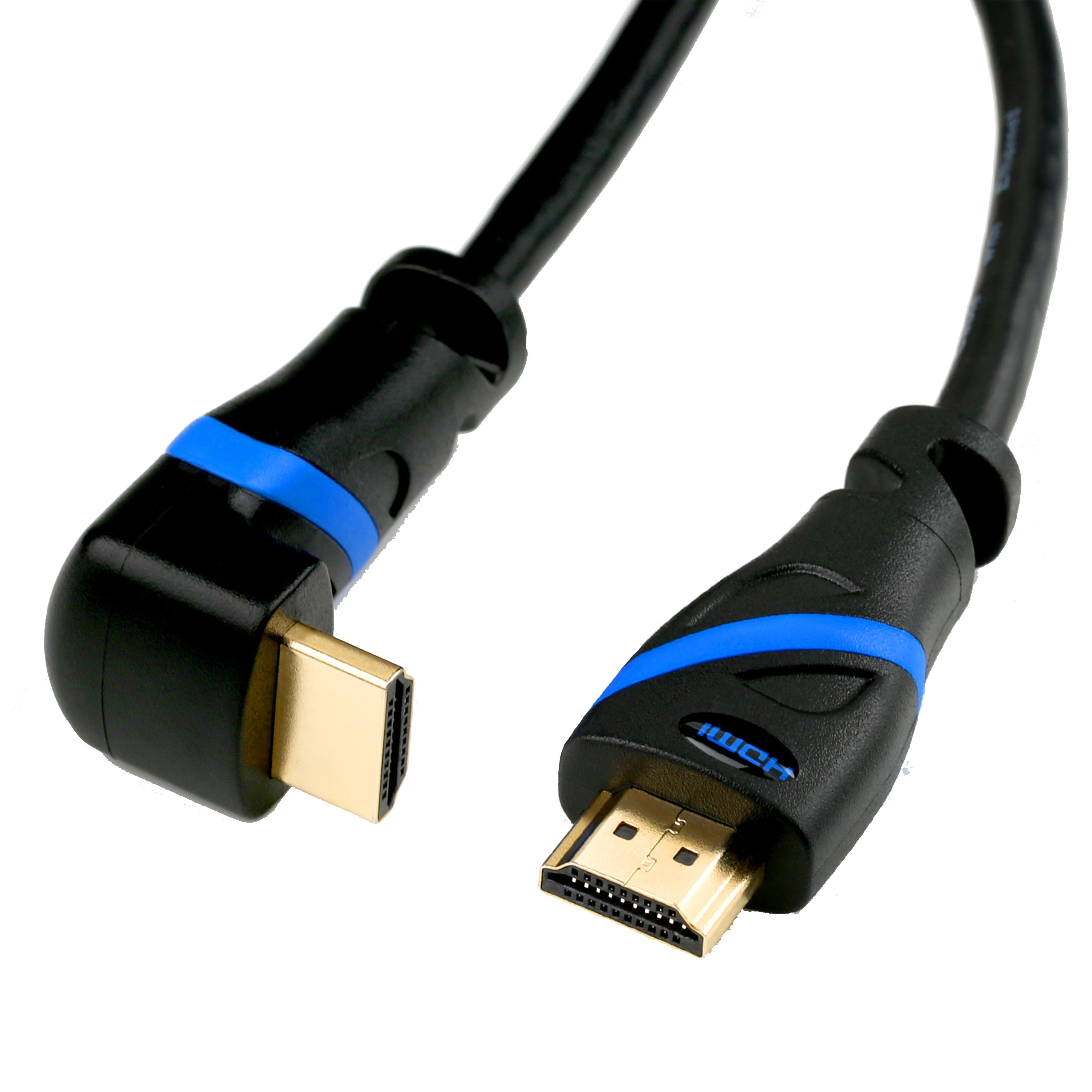 schwarz/blau CSL gewinkelt, 2m Kabel, HDMI HDMI Kabel, 2.0