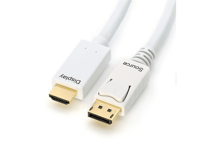 HDMI CSL Kabel, DisplayPort weiß 2m Kabel,