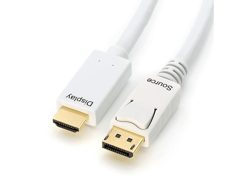 CSL DisplayPort weiß Kabel, 3m Kabel, HDMI