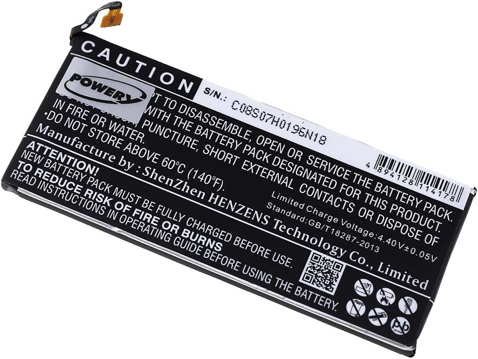 POWERY Akku für Akku, SM-G935A 3.85 Volt, Li-Polymer Samsung 3600mAh