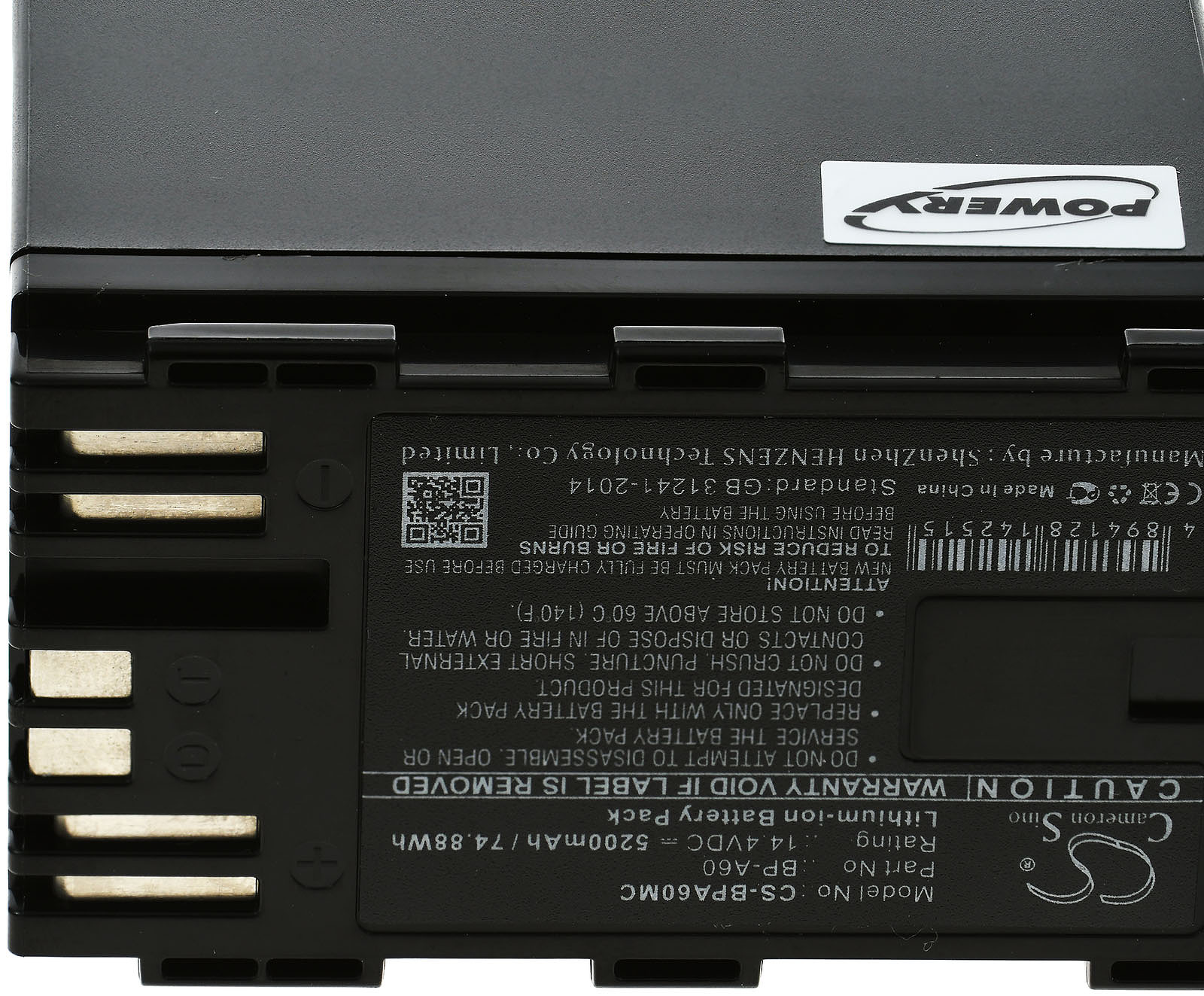 POWERY Akku für Canon Typ Li-Ion 14.4 BP-A60 Akku, Volt, 5200mAh