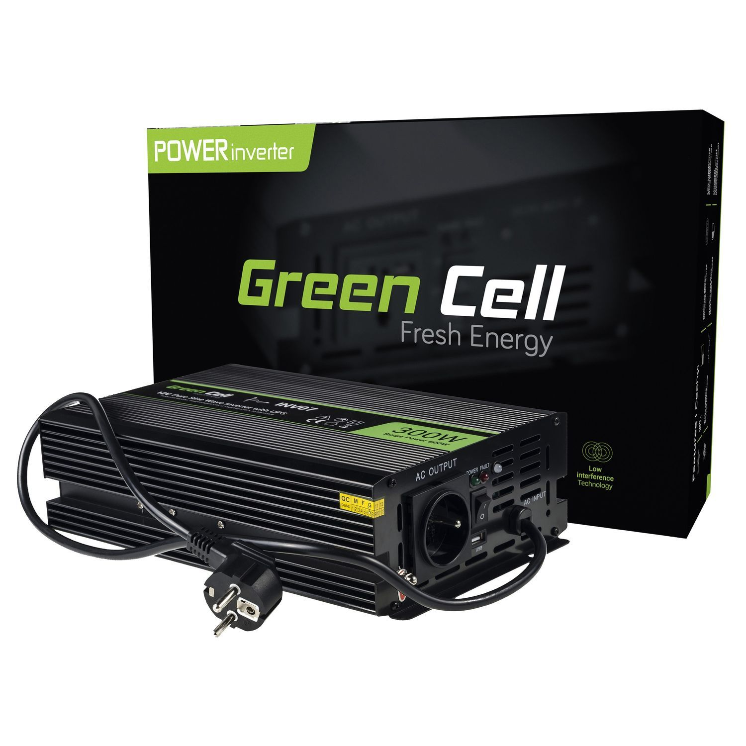GREEN CELL Wechselrichter Spannungswandler 230V auf Energieversorgung 12V