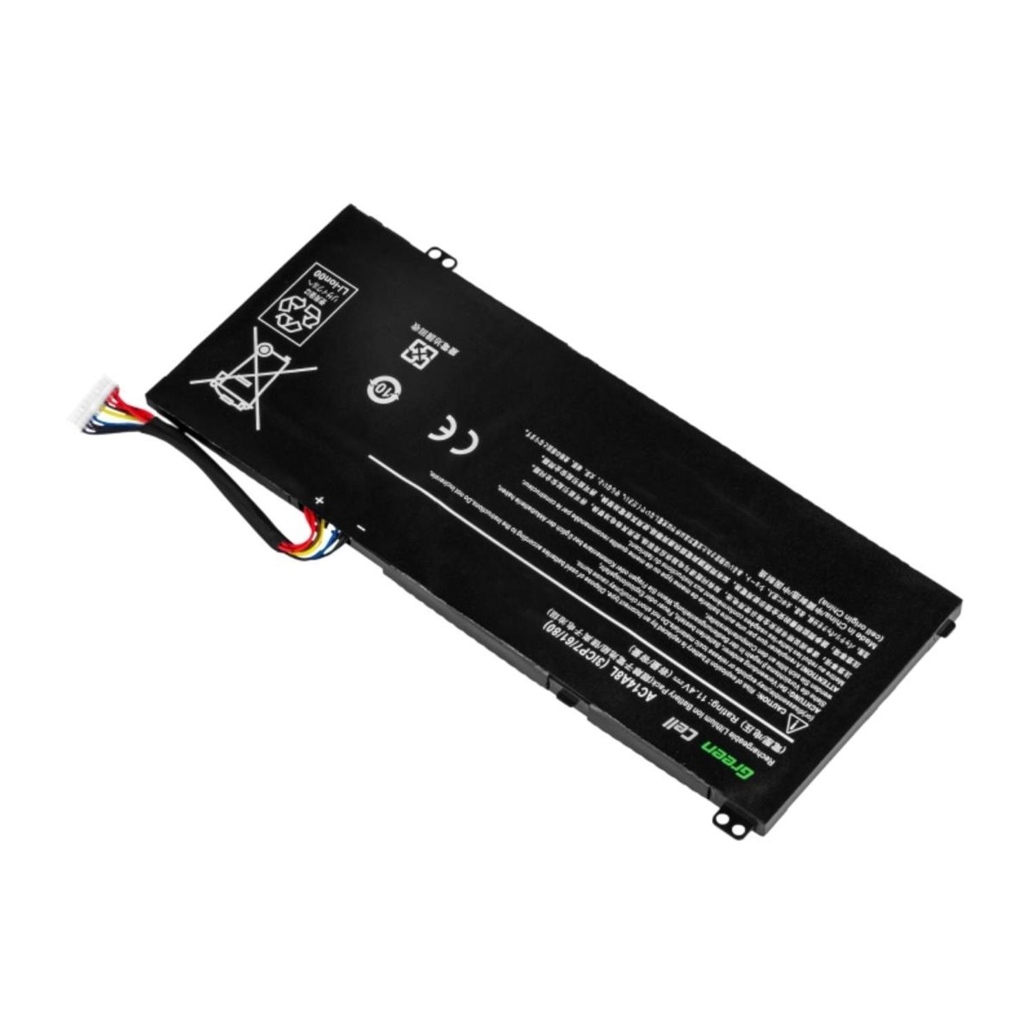 mAh / Laptop Nitro Acer Batterien CELL Akku, VN7-571G GREEN Akku Aspire AC14A8L Lithium-Ionen-Akku
