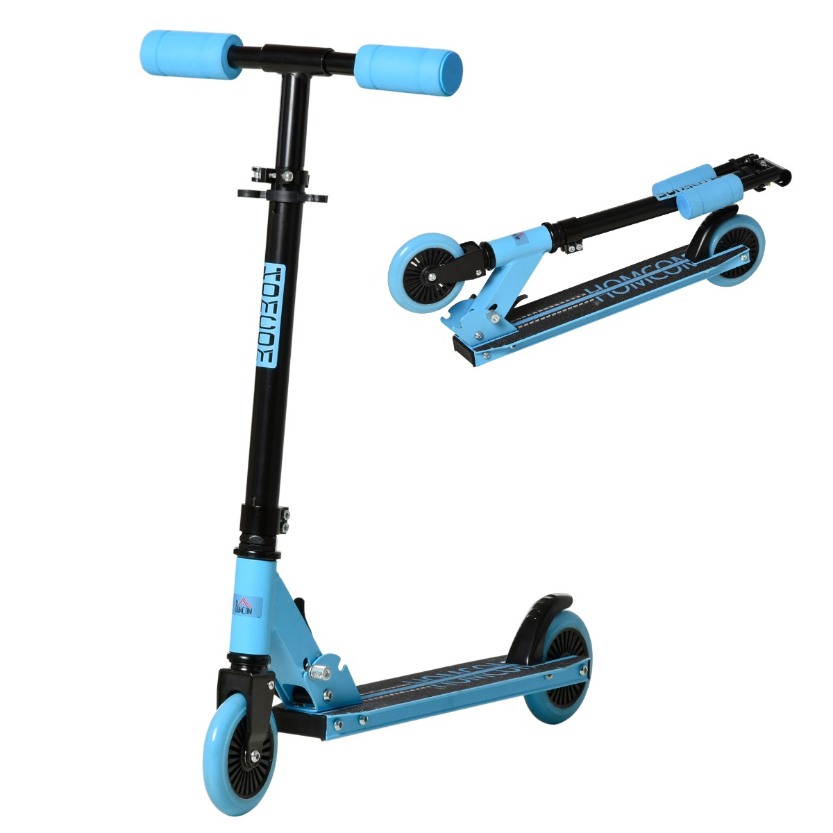 Homcom Patinete Para niños de +3 años plegable scooter 2 ruedas con manillar altura ajustable freno posterior y pedal antideslizante carga 50 kg 677x34x795895 cm 50kg 67.7x34x89.5