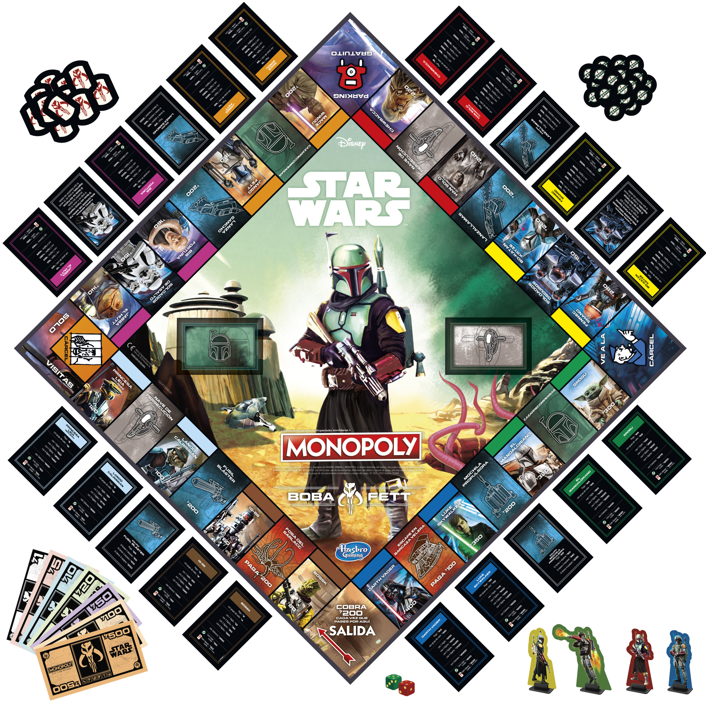 Juego de mesa Monopoly de Star Wars con personajes e imágenes de Star Wars.