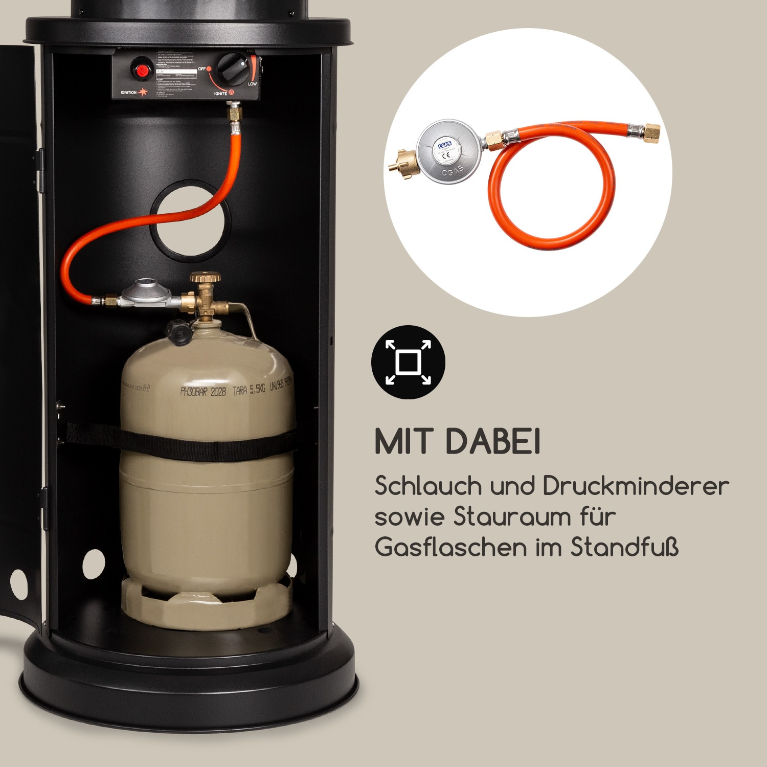 Watt) Heater Gas Gasheizstrahler BLUMFELDT Goldflame (11200