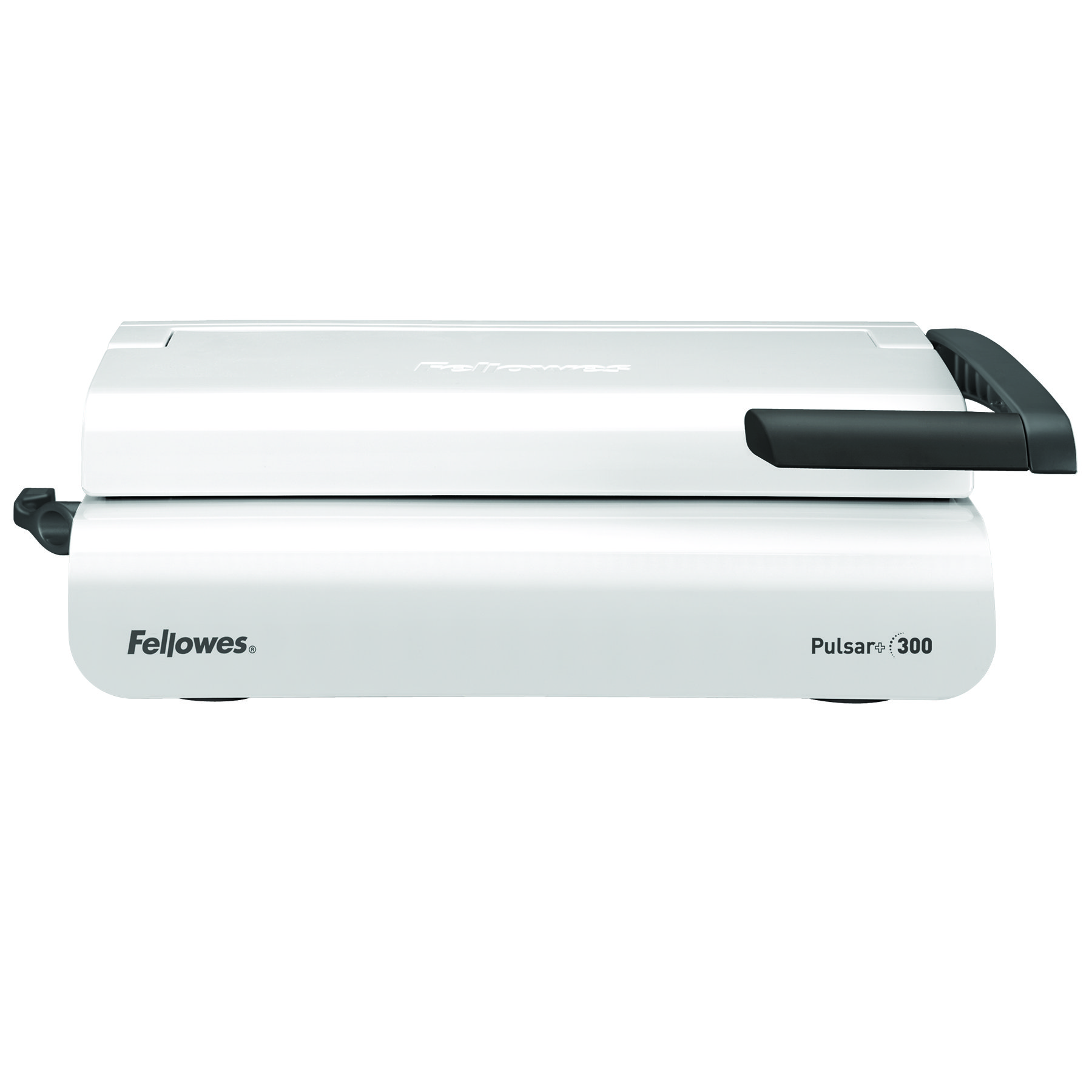 A white Fellowes Pulsar 300 binding machine.