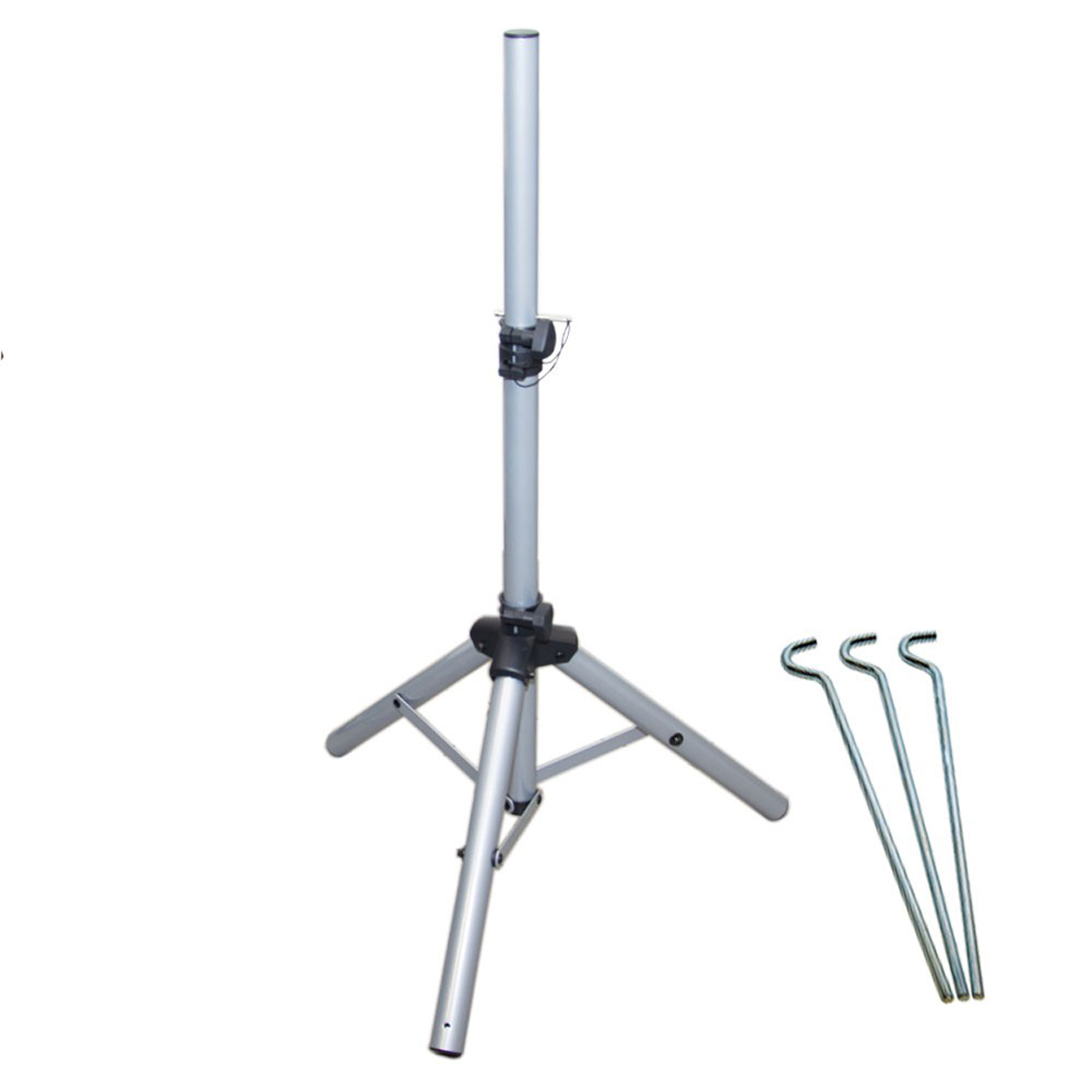 ALU Stahl-Heringe 3x BASIC SAT Ständer Standfuß, 35mm 120cm Tripod Ø Dreibein-Stativ Silber Silber PREMIUMX