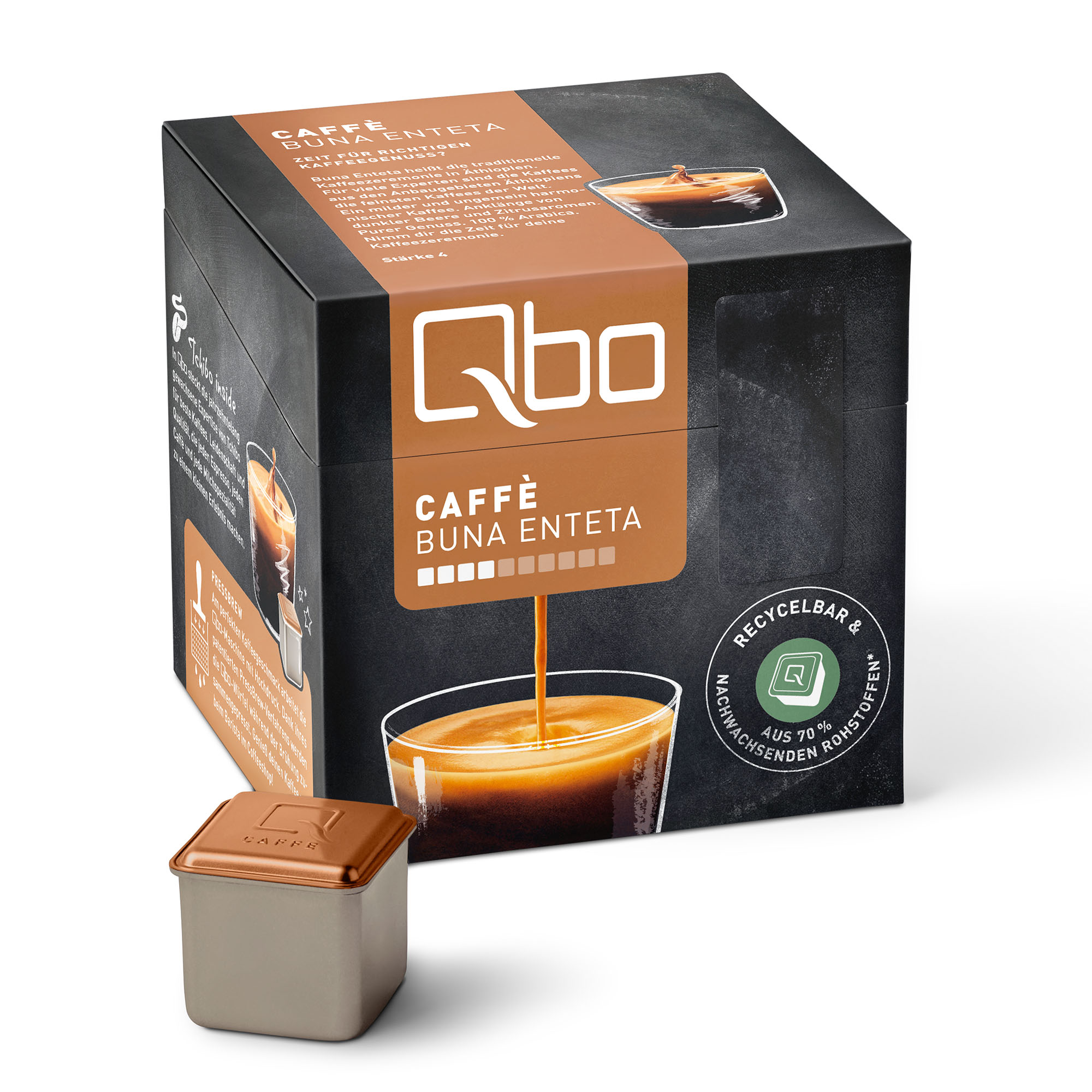(Tchibo Qbo Kapselsystem) Pack 216 Caffè Buna TCHIBO Kaffeekapseln St. QBO XXL Enteta 520914