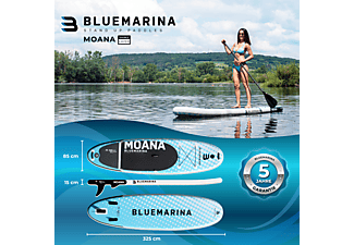 BLUEMARINA  SUP Board Moana 2022 Stand Up Paddle, weiß blau schwarz