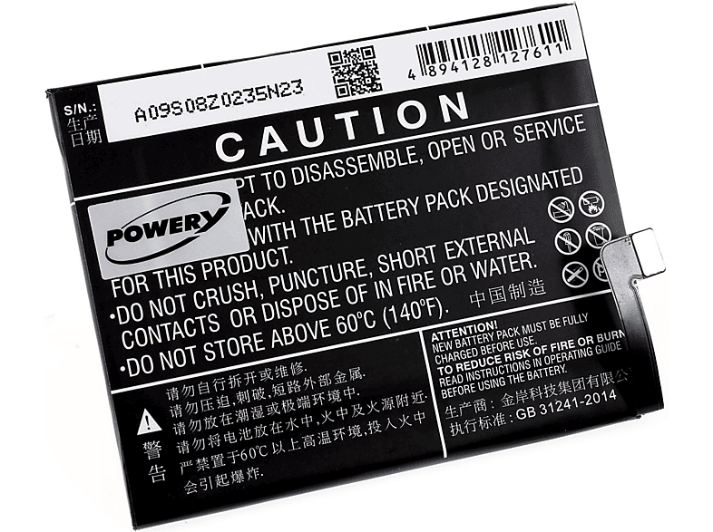 POWERY K80M Li-Polymer Akku, Volt, Akku 3100mAh 3.85 Lenovo für