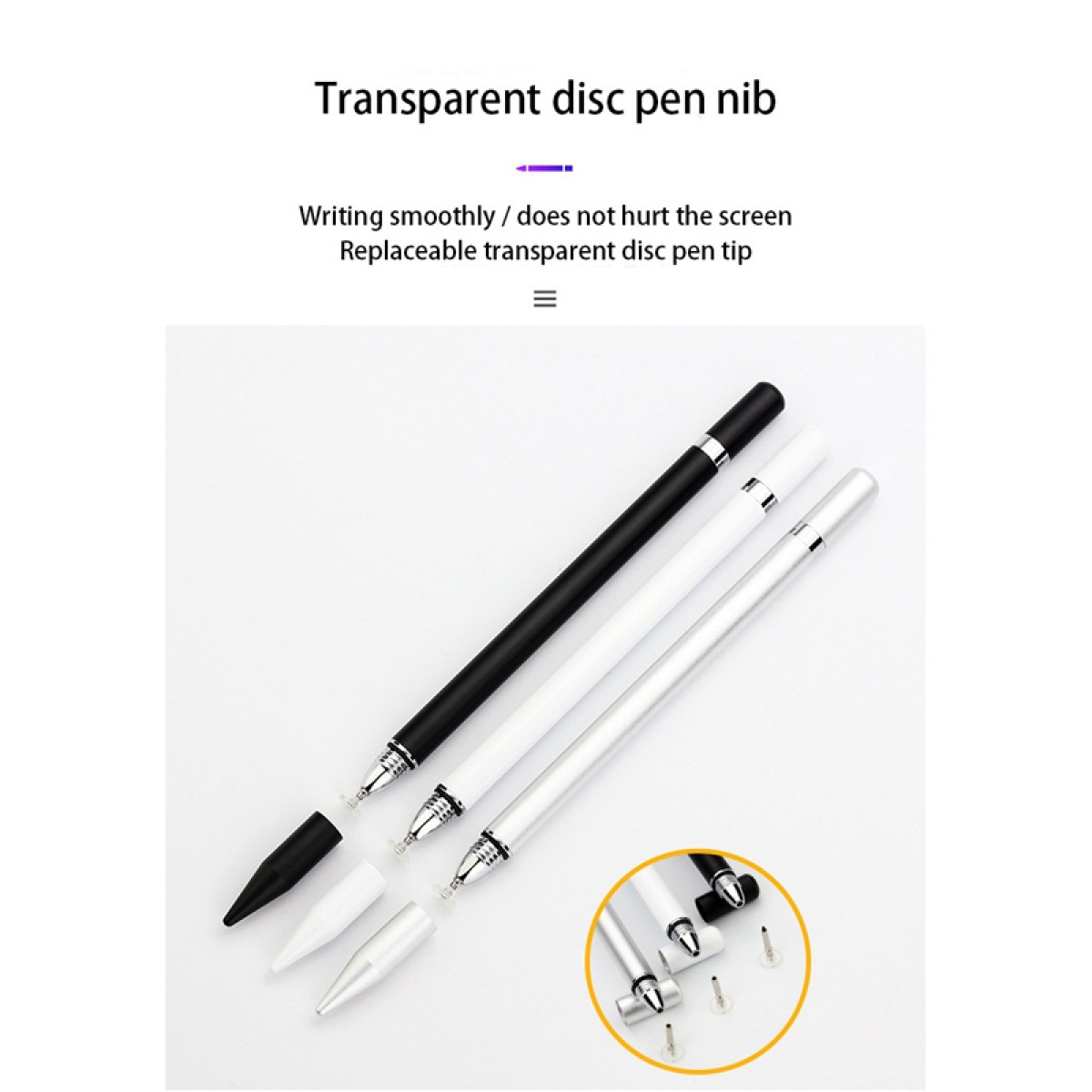 INF 2 in 1 mit Stylus Pen Touch Schreibfunktion Eingabestift Silber silber