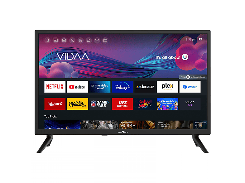 SMART TECH 24 Zoll Smart TV 24HV10T1 LED TV (Flat, 24 Zoll / 60 cm, HD ...