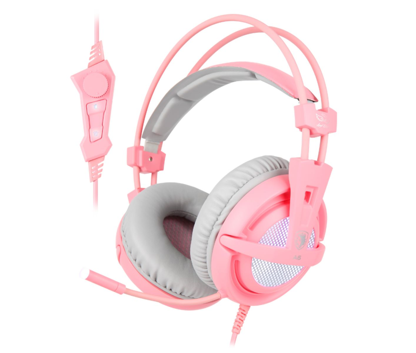 Headset SADES A6, Over-ear pink/weiß Gaming