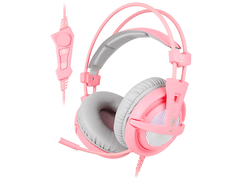 A6, Gaming Headset SADES Over-ear pink/weiß