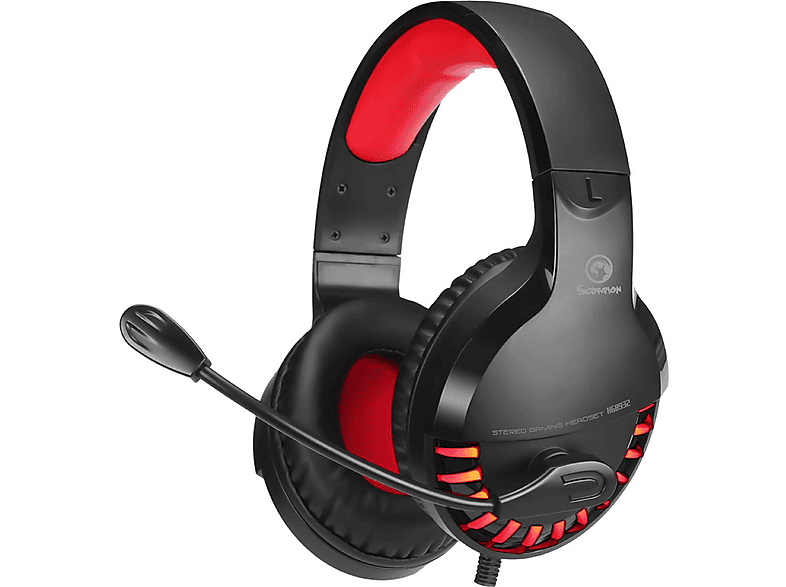 schwarz/rot MARVO Gaming Headset HG8932 Wired, Over-ear