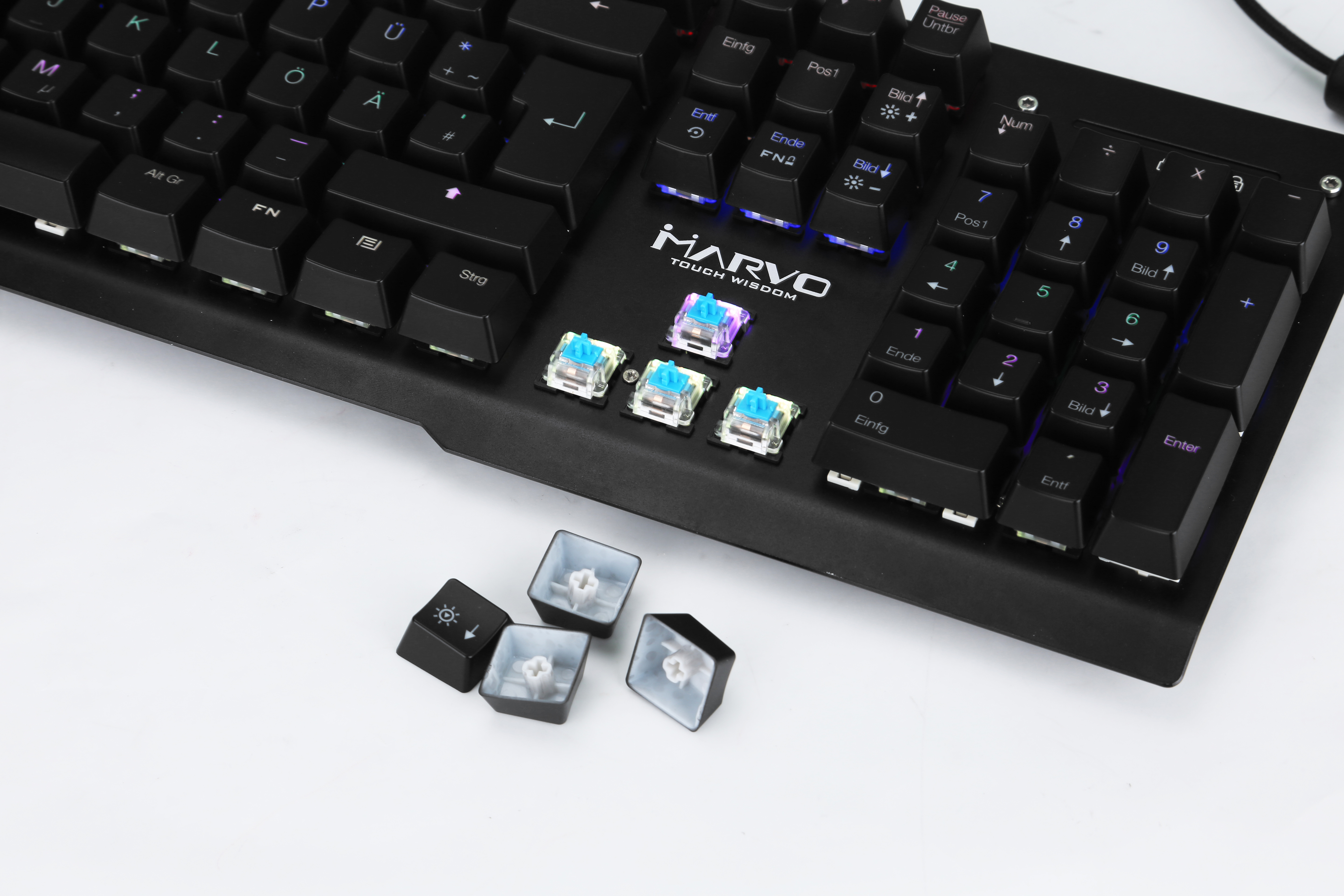 Cherry Blue Tastatur, MARVO KG943G, Mechanisch, Gaming MX