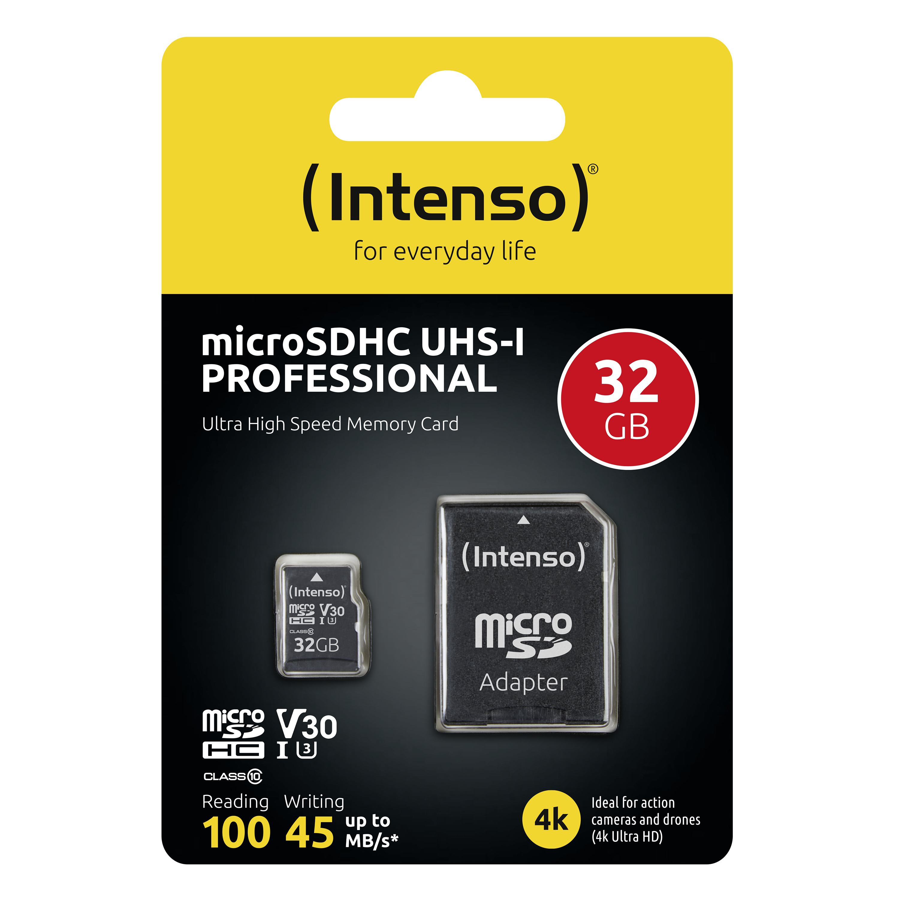 32GB 32 Professional, INTENSO MB/s SDHC 90 Card GB, Intenso UHS-I microSD Speicherkarte, Micro-SDHC