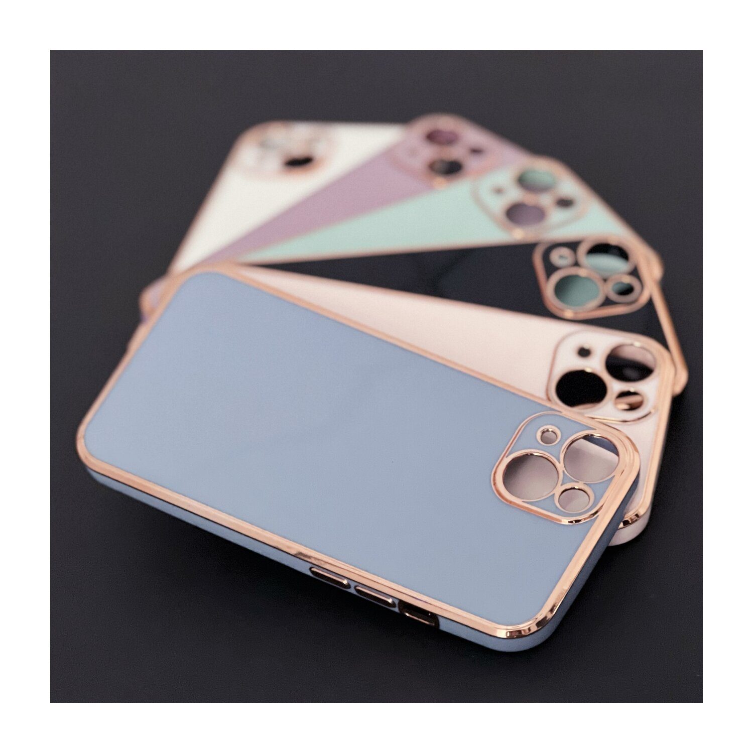 Case, Lighting Schwarz-Gold Color COFI 13, Apple, iPhone Backcover,