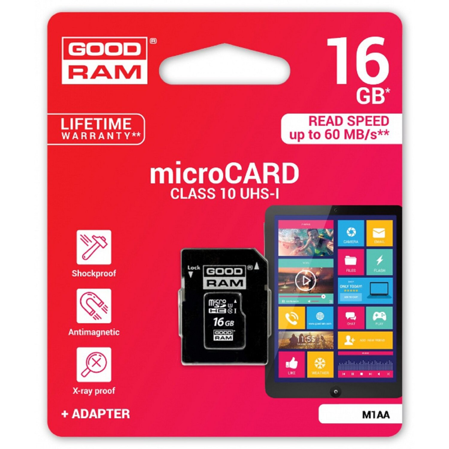 GOODRAM Class 10 UHS-I, Micro-SDHC Speicherkarte, 16 SD Micro GB