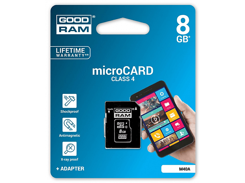 GOODRAM Class 4, Micro-SDHC Micro SD Speicherkarte, 8 GB