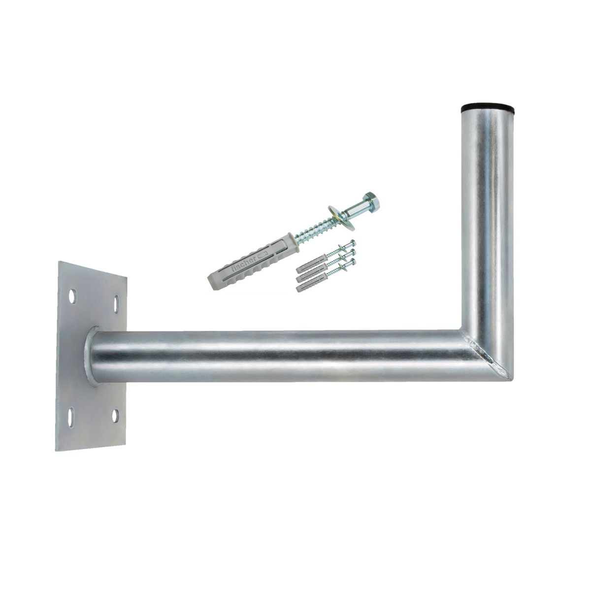 verzinkt Wandhalter Schraubensatz SAT 40cm Stahl cm SAT-Wandhalterung, + Antenne 40 PREMIUMX Silber