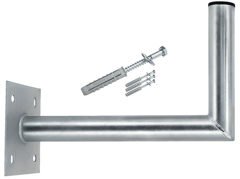 PREMIUMX 40cm Wandhalter Stahl verzinkt SAT Antenne 40 cm + Schraubensatz SAT-Wandhalterung, Silber