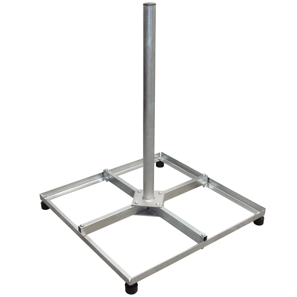 PREMIUMX Balkonständer 4x 30x30cm Stahl Balkonständer SAT Flachdachständer Flachdachständer Mast / / Terrassenständer, Silber