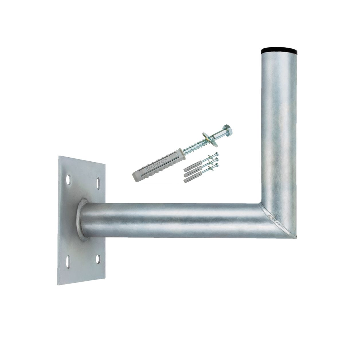 Schraubensatz 25-30cm SAT Stahl Wandhalter Wandhalterung PREMIUMX verzinkt SAT-Wandhalterung, Silber