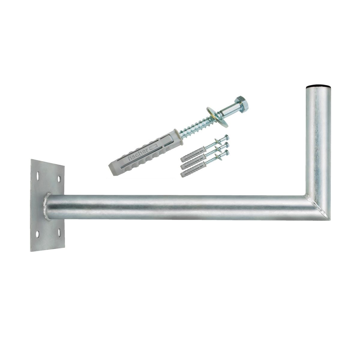 PREMIUMX 50-55cm Wandhalterung SAT-Wandhalterung, Stahl Schraubensatz Silber verzinkt Antenne Fischer SAT