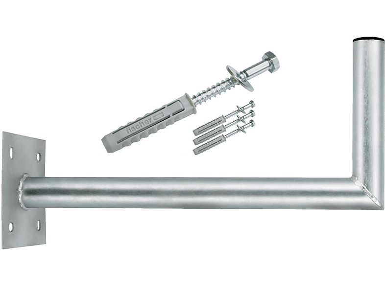 PREMIUMX 50-55cm Wandhalterung SAT-Wandhalterung, Stahl Schraubensatz Silber verzinkt Antenne Fischer SAT