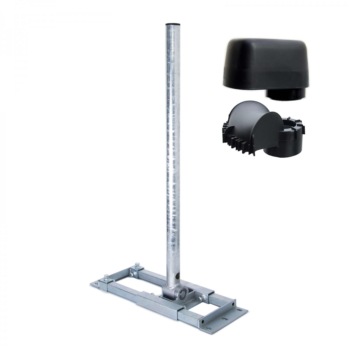 PREMIUMX DELUXE X130-48 Dachsparrenhalter 130cm Satellitenantenne für Mast Dachsparrenhalterung, SAT Silber Mastkappe Kabeldurchführung