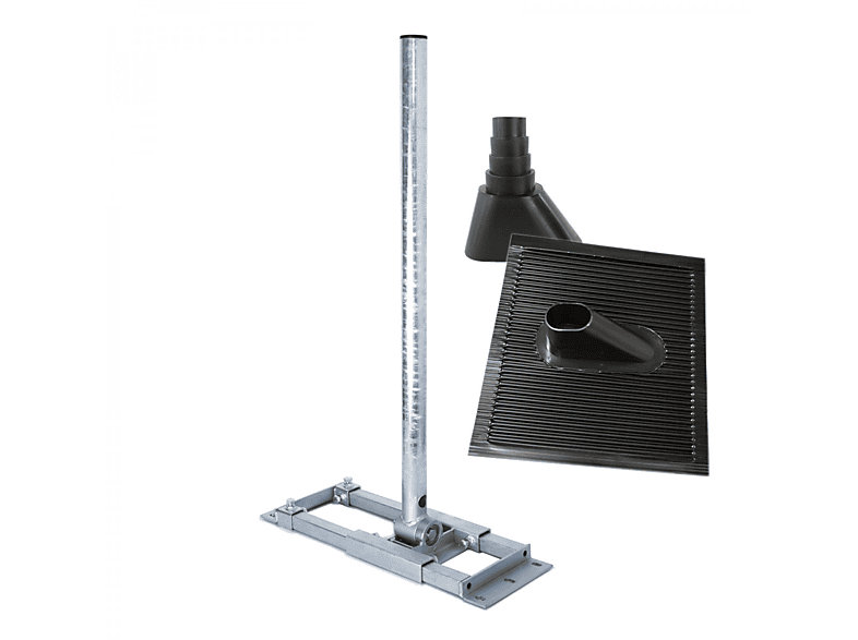 PREMIUMX DELUXE X130-48 Dachsparrenhalter 130cm Mast SAT ALU Dachabdeckung Manschette schwarz Dachsparrenhalterung, Silber