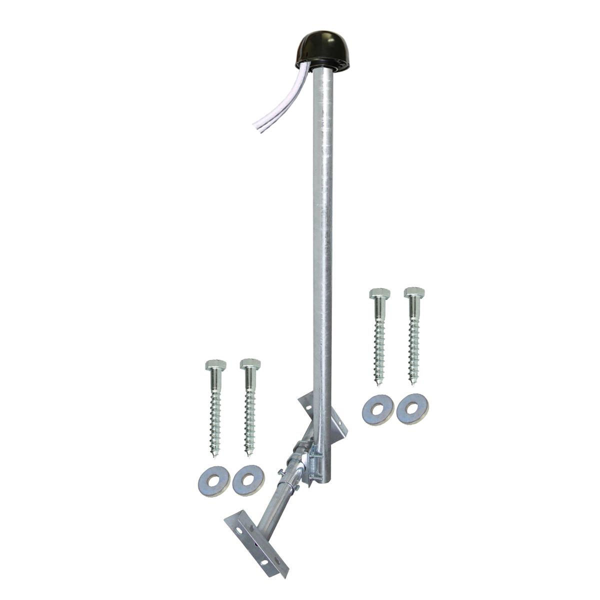 PREMIUMX BASIC X120-48F Mastkappe Silber 48mm Holzschrauben SAT Dachsparrenhalterung, Dachsparrenhalter Mast 120cm