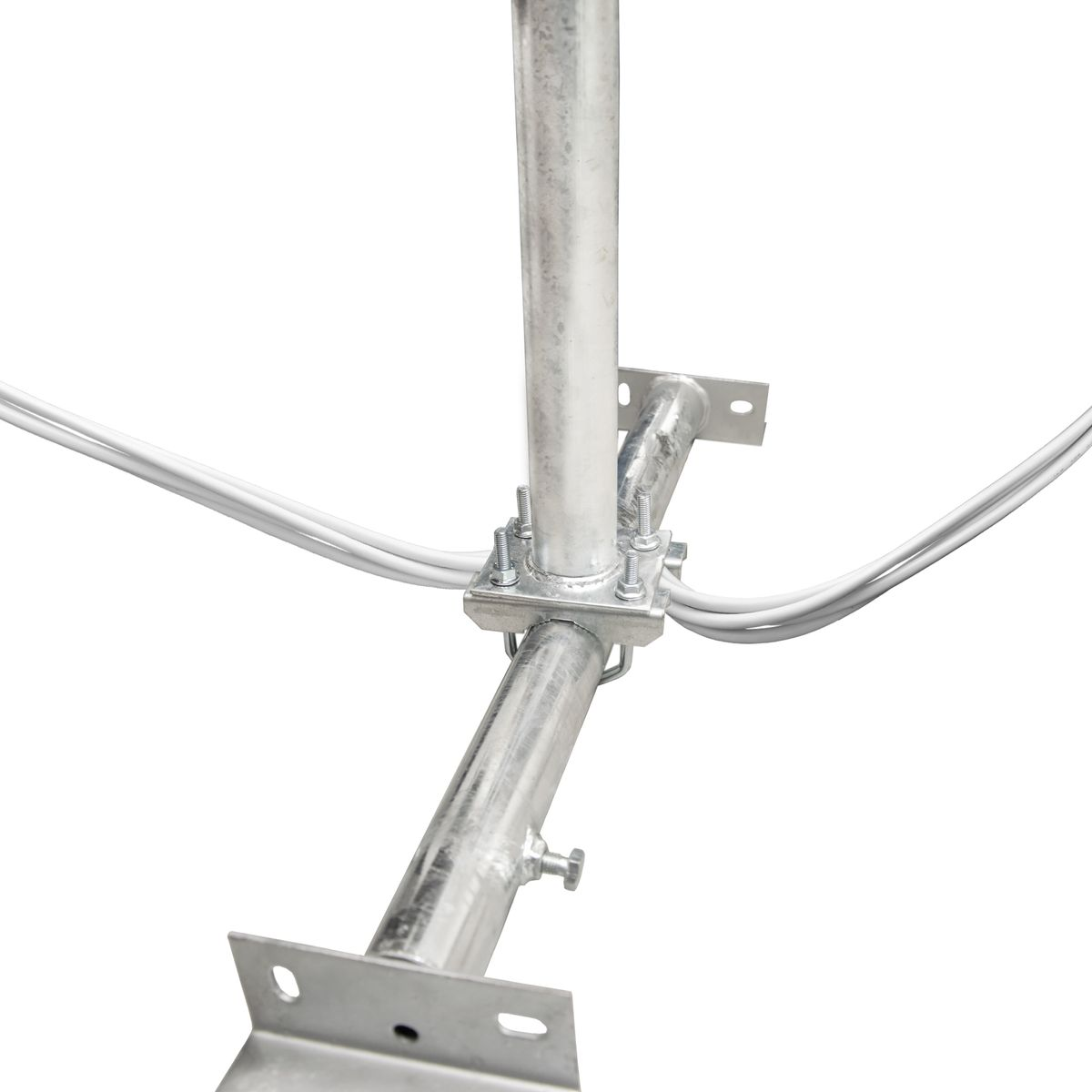 PREMIUMX BASIC X100-48F SAT Dachsparrenhalter feuerverzinkt 100cm Dachsparrenhalterung, voll Mast Silber 48mm