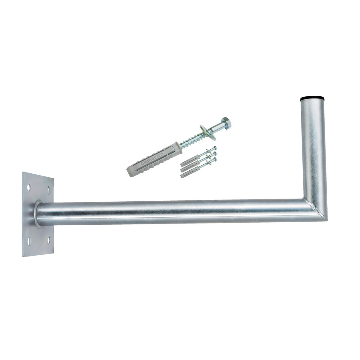 Stahl SAT Halter SAT-Wandhalterung, Silber Wand 60cm SKYREVOLT 48mm Schrauben Montage Antenne Wandhalter Ø