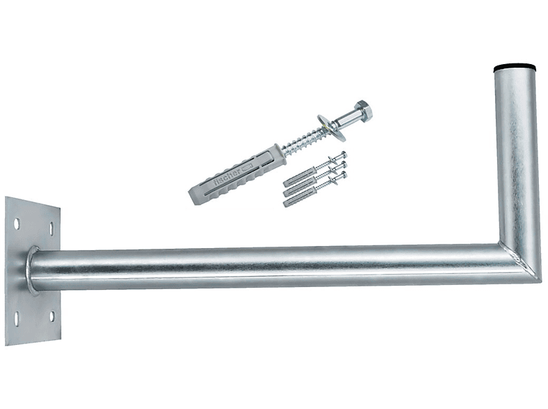 SKYREVOLT 60cm Wandhalter Silber Ø Stahl Halter SAT Antenne Wand SAT-Wandhalterung, Schrauben 48mm Montage