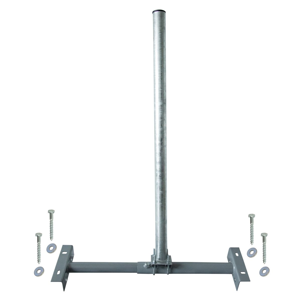 SKYREVOLT SR60 Dachsparrenmasthalter 100cm Mast Dachsparrenhalterung, Aufsparrenhalter 60mm Ø Silber