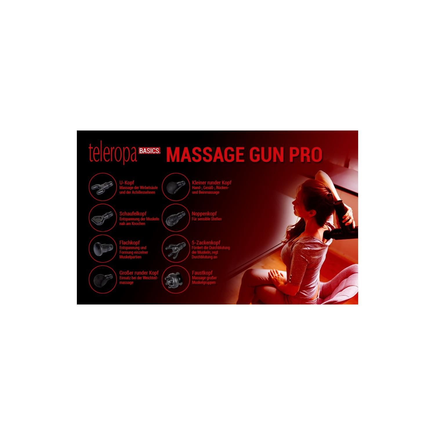 TELEROPA Gun Massage-Pistole Pro Massage BASICS
