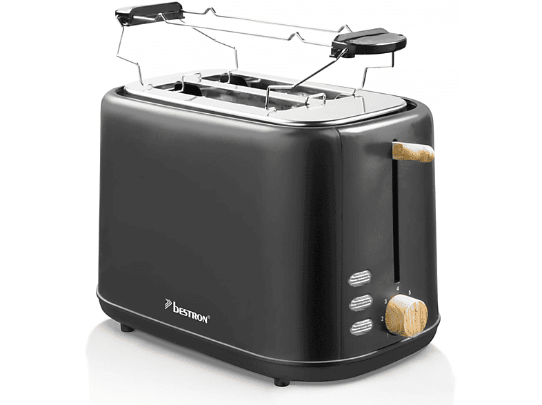 BESTRON 441209 Toaster Schwarz (800 Watt, Schlitze: 1)