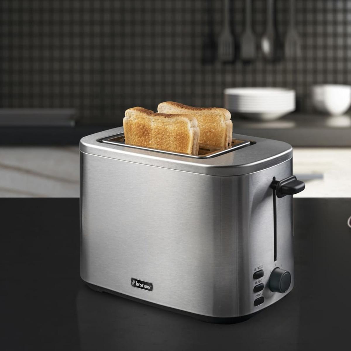 BESTRON 440277 Toaster Silber (800 Schlitze: Watt, 1)