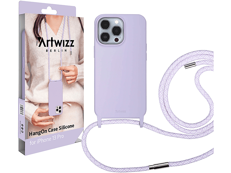 ARTWIZZ HangOn Silicone, 13 iPhone Case Pro, Lila Apple, Umhängetasche