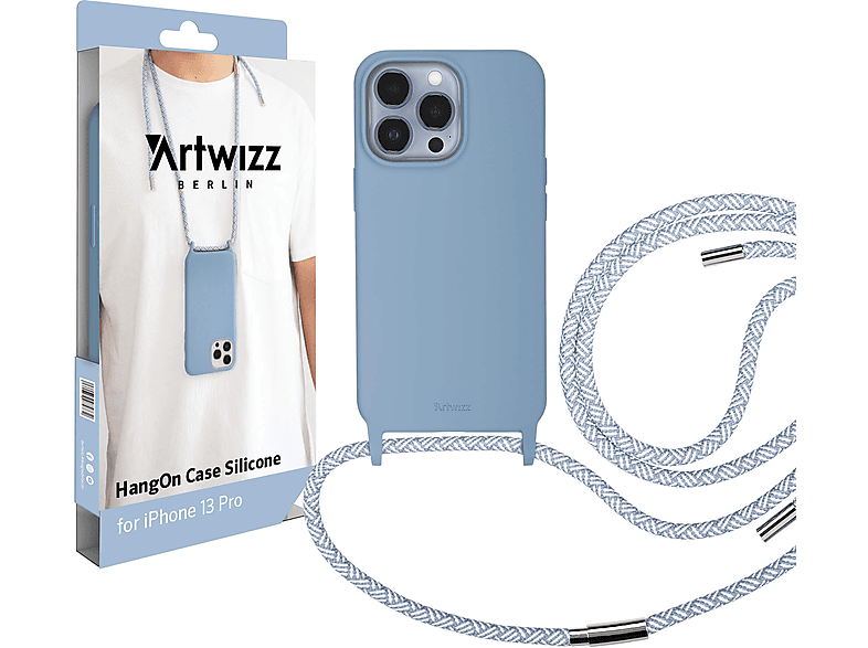 ARTWIZZ HangOn Case Silicone, Umhängetasche, Apple, iPhone 13 Pro, Hellblau