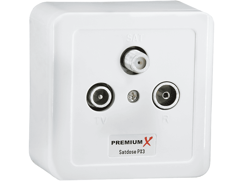 PREMIUMX PX3 Antennendose 3-Fach Enddose Antennen-Dose Aufputz Unterputz Antennendose